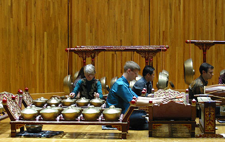 A photograph from a Javanese gamelan concert.